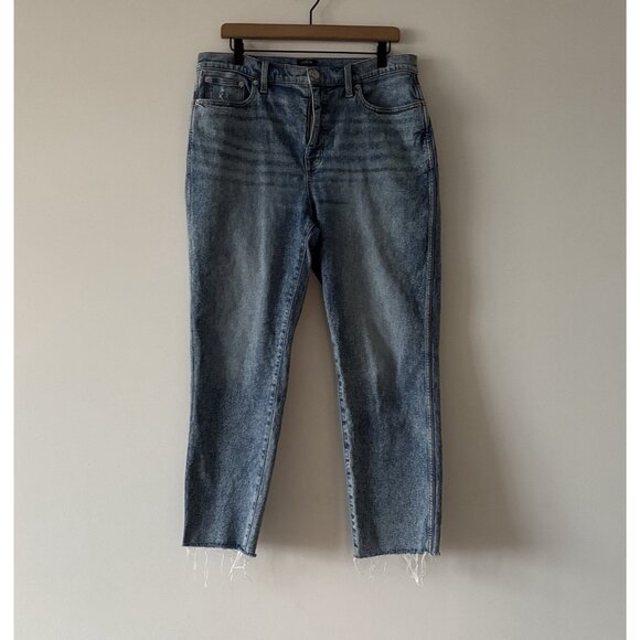 J Crew Vintage Classic Women’s Denim Jeans Sz 32 Raw Hem High Rise Casual Preppy - Picture 1 of 13